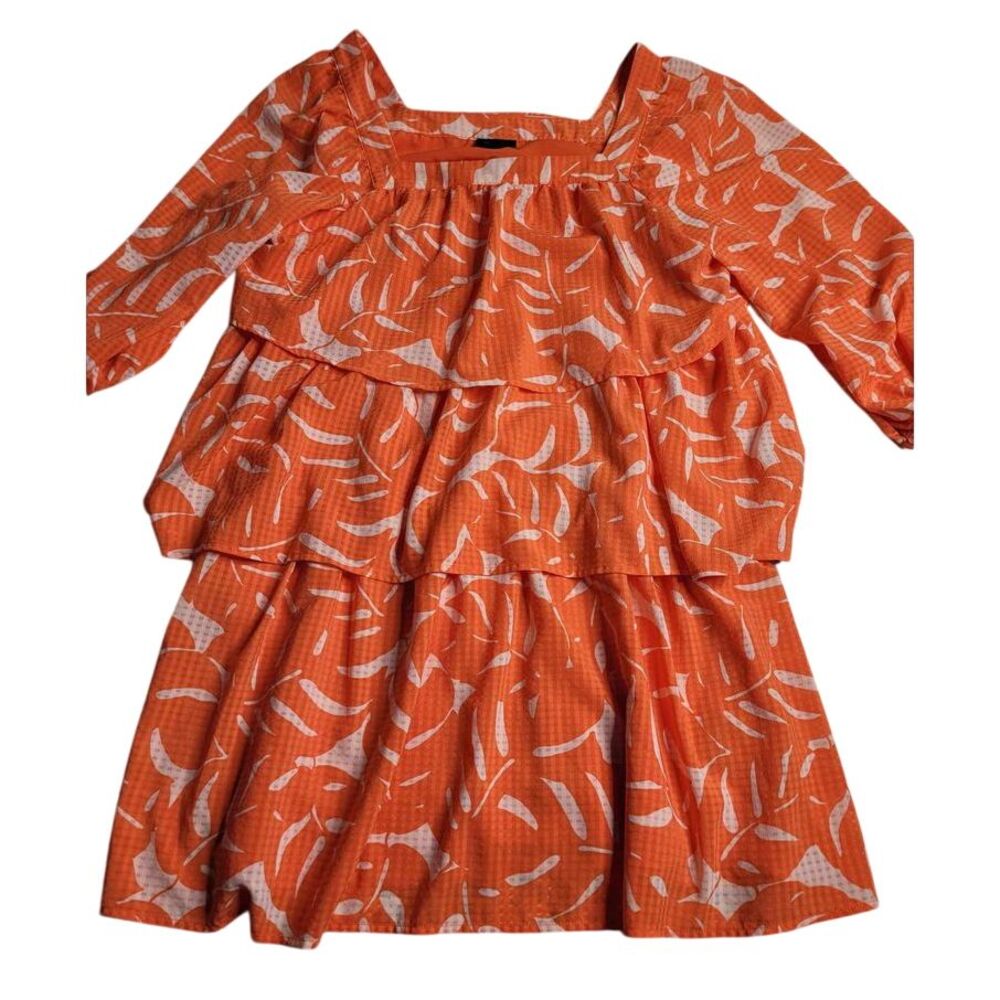3515 Who What Wear Orange Tiered Dress Women's‎ Small